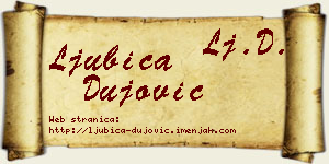 Ljubica Dujović vizit kartica